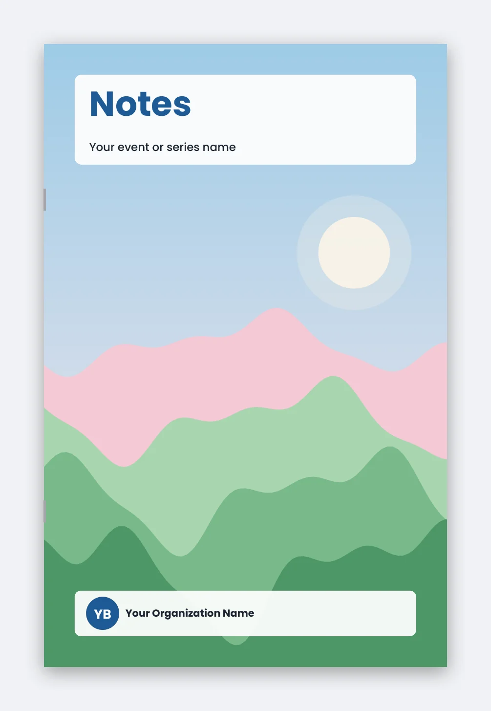Preview of a 5.5 x 8.5 notebook cover made from our cover template